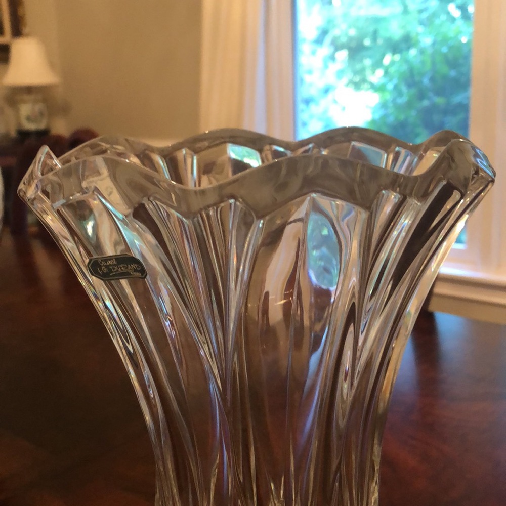 J G Durand l Vintage Crystal Floral Vase France - Picture 3 of 6